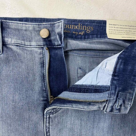 Softβ Surroundings Petite Lace Hem Straight Leg Ankle Jeans β Size 4P - Picture 10 of 16